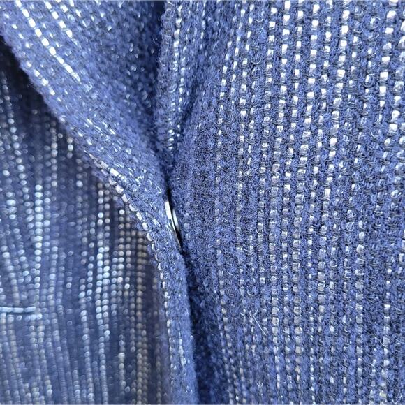 Elie Tahari Pam Leather-Trimmed Metallic Coat Jacket Medium - Picture 7 of 11